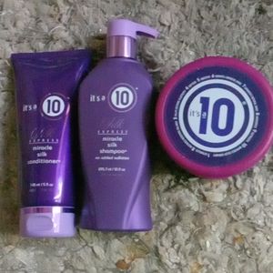 It's a 10 SILK EXPRESS MIRACLE SILK SHAMPOO & CONDITIONER & MIRACLE HAIR MASK